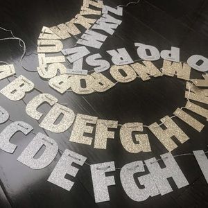 13 Letter Custom Mini Banner - Champagne or Silver